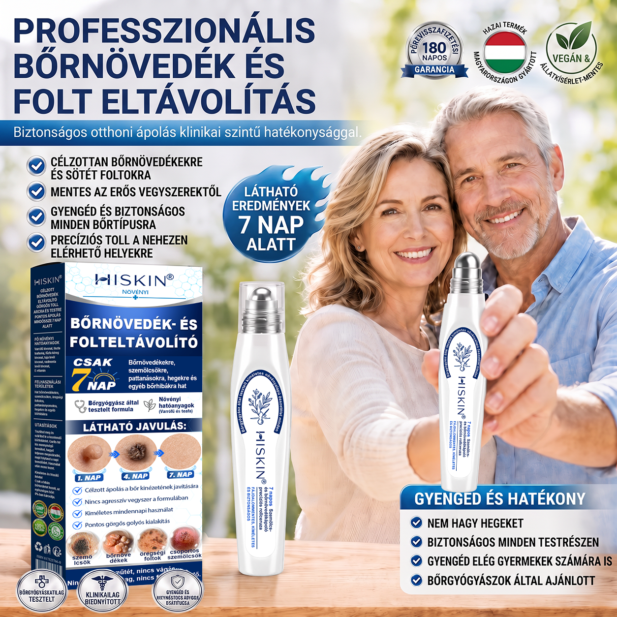 𝐇𝐈𝐒𝐊𝐈𝐍® 7 napos megoldás bőrkinövésekre és foltokra | Fájdalommentes precíziós rollerball, hegek nélkül
