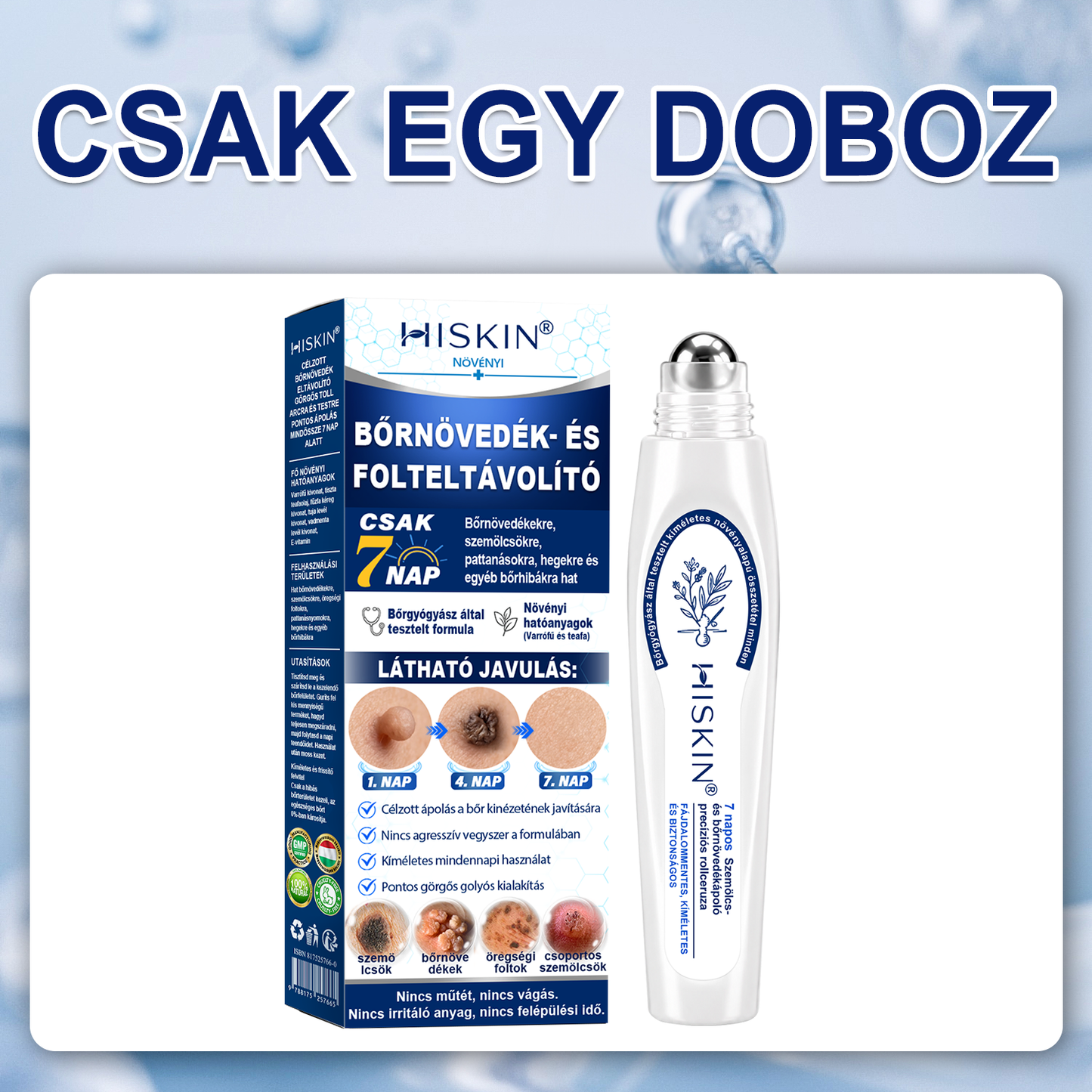 𝐇𝐈𝐒𝐊𝐈𝐍® 7 napos megoldás bőrkinövésekre és foltokra | Fájdalommentes precíziós rollerball, hegek nélkül